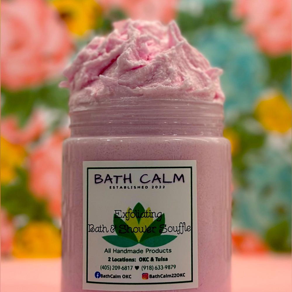 Shower & Bath Exfoliating Soufflé. Scents in Love Spell or Bombshell.